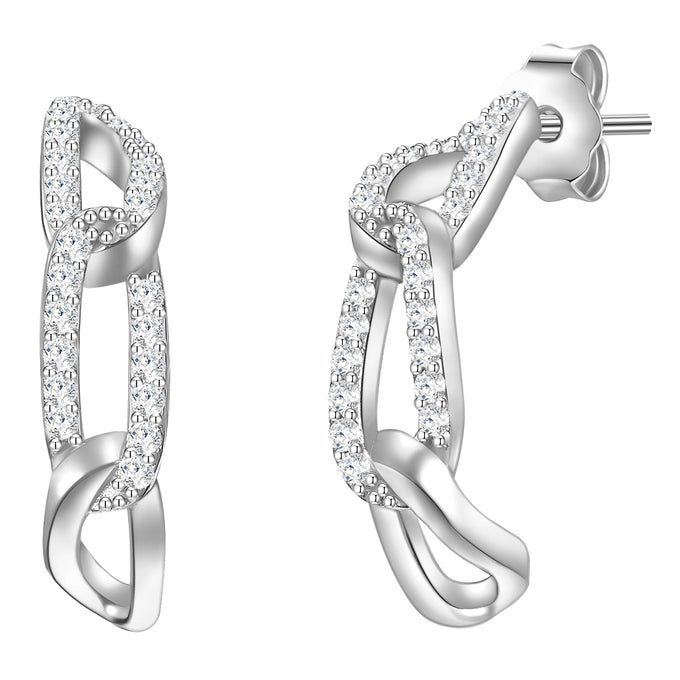 Creolen Sterling Silber Zirkonia weiß