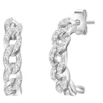 Creolen Sterling Silber Zirkonia weiß