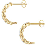 Creolen Sterling Silber gelbgold Zirkonia weiß