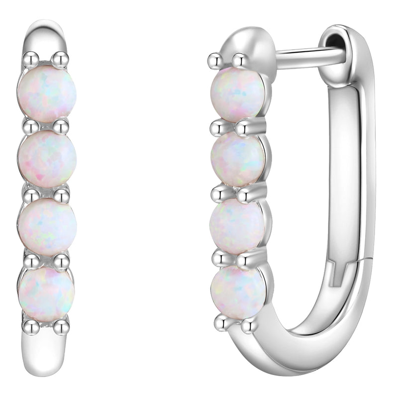 Creolen Sterling Silber Opal (synth.)