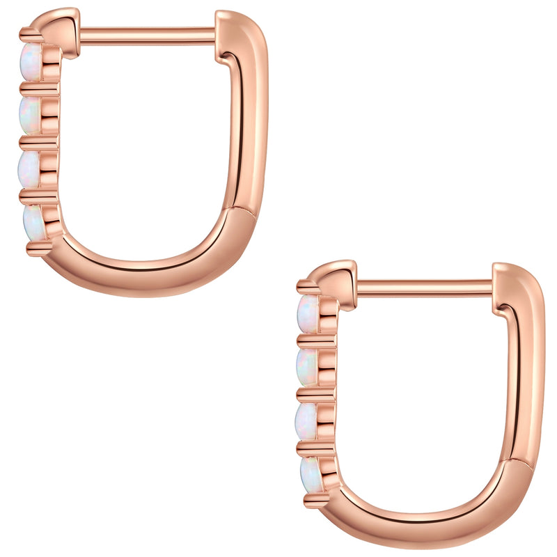 Creolen Sterling Silber roségold Opal (synth.)