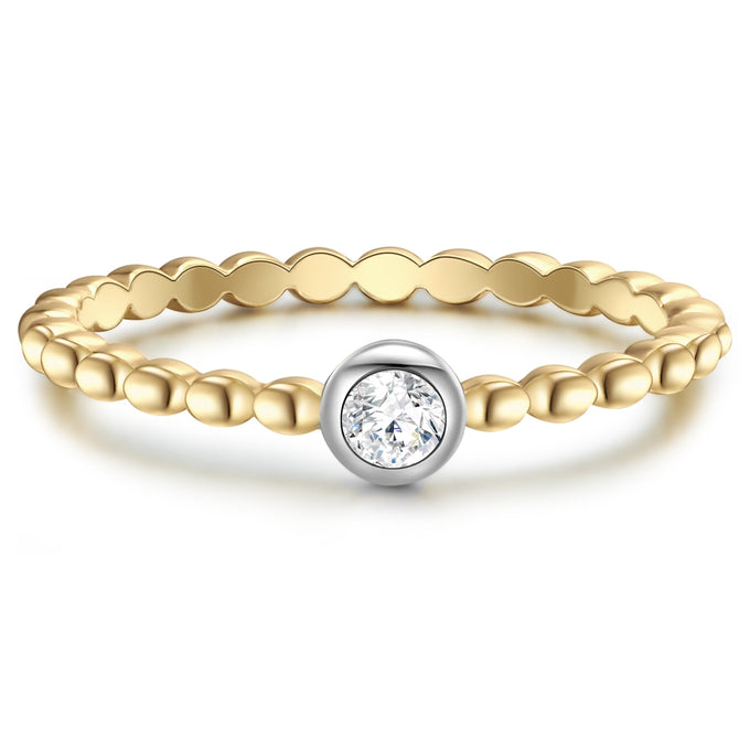 Ring Sterling Silber bicolor Zirkonia weiß