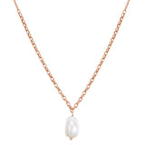Kette mit Anhänger Sterling Silber roségold Süßwasser-Zuchtperle weiß