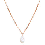 Kette mit Anhänger Sterling Silber roségold Süßwasser-Zuchtperle weiß