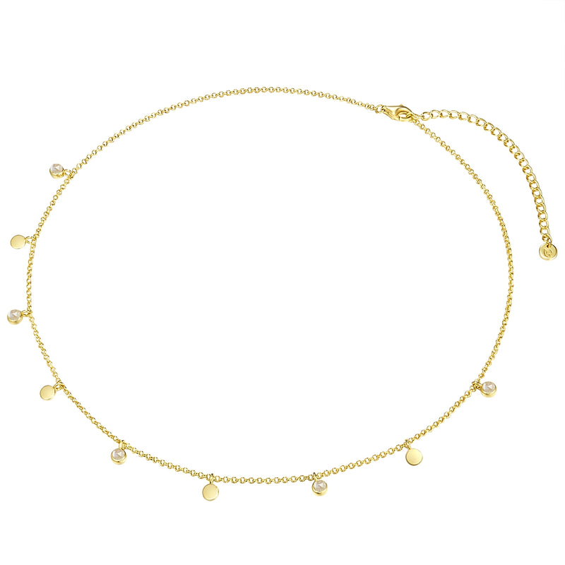 Kette Sterling Silber gelbgold Bergkristall