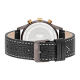 Herren Chronograph gelbgold Echtleder schwarz
