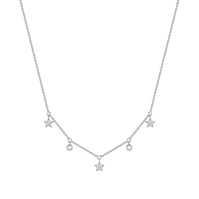 Kette mit Anhänger Edelstahl Preciosa weiß