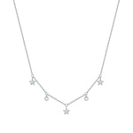 Kette mit Anhänger Edelstahl Preciosa weiß
