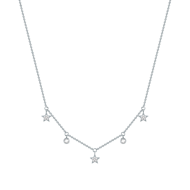 Kette mit Anhänger Edelstahl Preciosa weiß