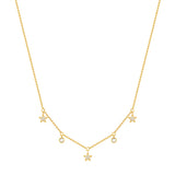 Kette mit Anhänger Edelstahl gelbgold Preciosa weiß