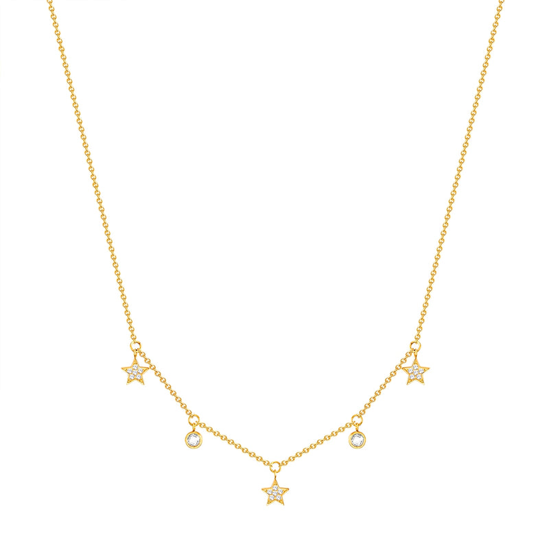 Kette mit Anhänger Edelstahl gelbgold Preciosa weiß