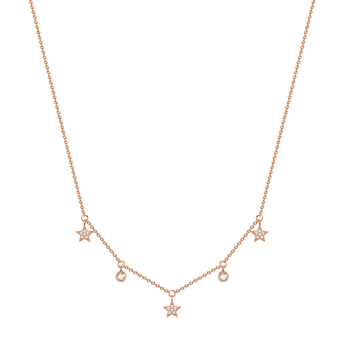 Kette mit Anhänger Edelstahl roségold Preciosa weiß