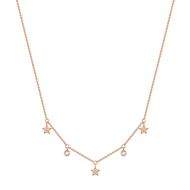 Kette mit Anhänger Edelstahl roségold Preciosa weiß
