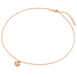 Kette mit Anhänger Edelstahl roségold Preciosa weiß