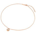 Kette mit Anhänger Edelstahl roségold Preciosa weiß