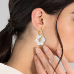 Creolen gelbgold Muschelkernperle weiß