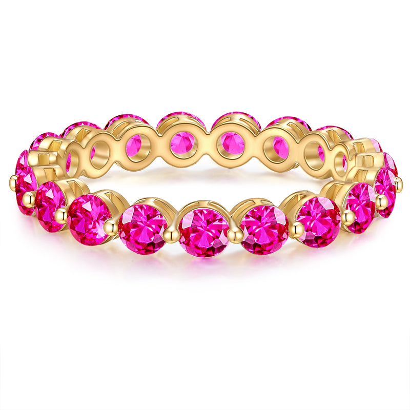Ring gelbgold Kristall rosa