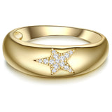 Ring Sterling Silber gelbgold Zirkonia weiß
