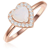 Ring Sterling Silber roségold Mondstein (synth.) Zirkonia weiß
