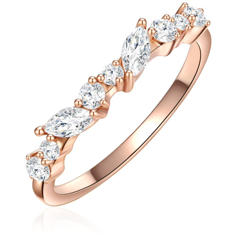 Ring Sterling Silber roségold Zirkonia weiß