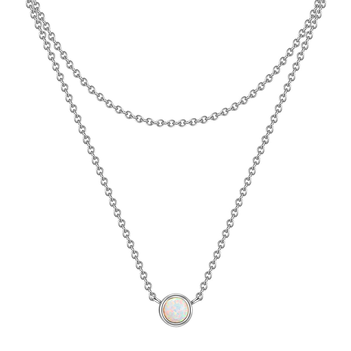 Kette mit Anhänger Sterling Silber Opal (synth.)