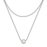 Kette mit Anhänger Sterling Silber Opal (synth.)