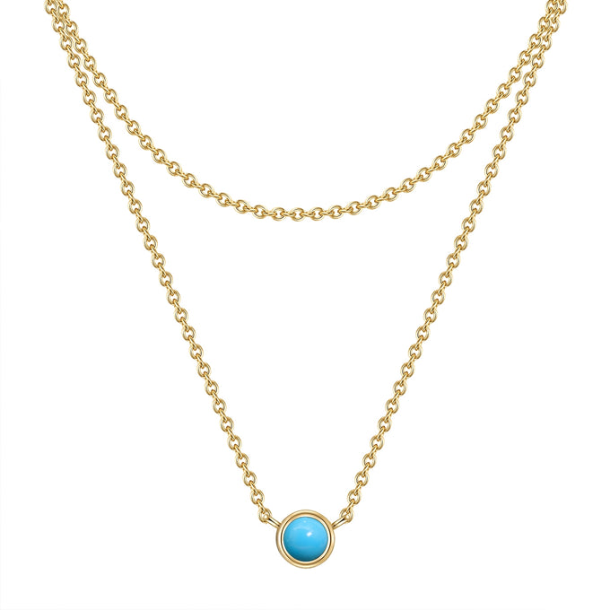 Kette mit Anhänger Sterling Silber gelbgold Türkis (rek.)