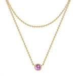 Kette mit Anhänger Sterling Silber gelbgold Amethyst