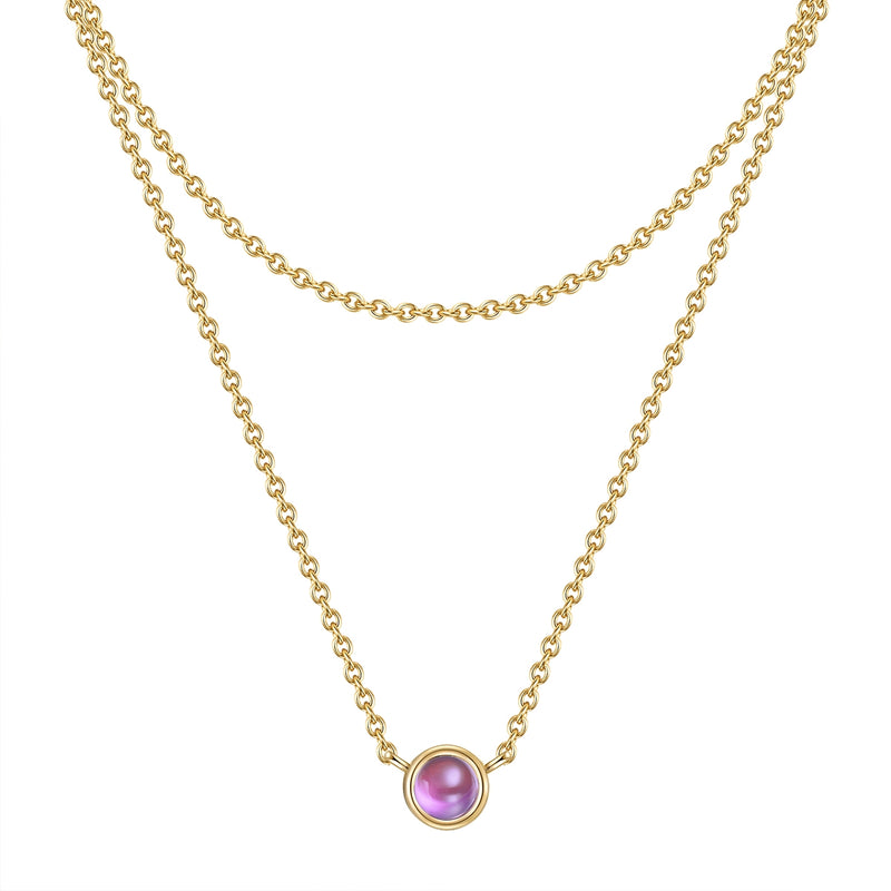 Kette mit Anhänger Sterling Silber gelbgold Amethyst