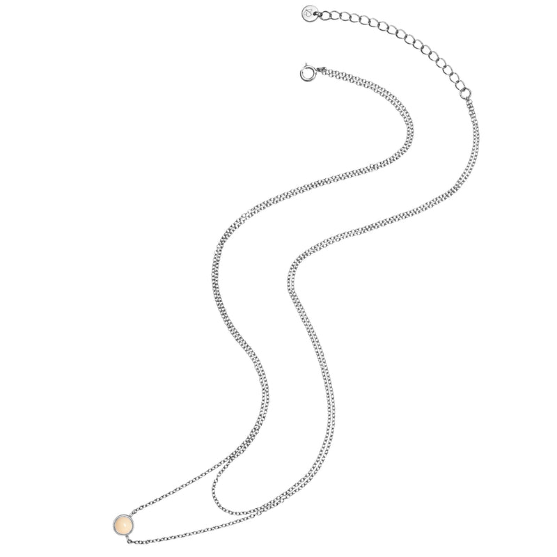Kette mit Anhänger Sterling Silber Rosenquarz