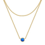 Kette mit Anhänger Sterling Silber gelbgold Lapis Lazuli