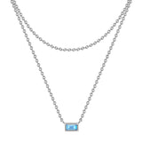 Kette mit Anhänger Sterling Silber Zirkonia hellblau