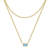 Kette mit Anhänger Sterling Silber gelbgold Zirkonia hellblau