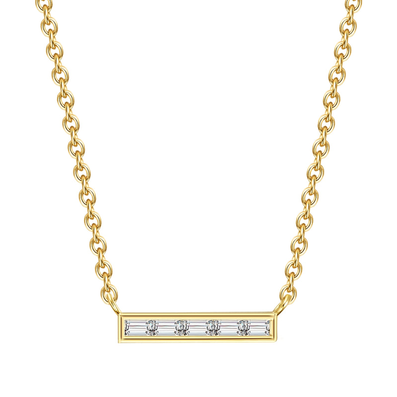 Kette mit Anhänger Sterling Silber gelbgold Zirkonia weiß