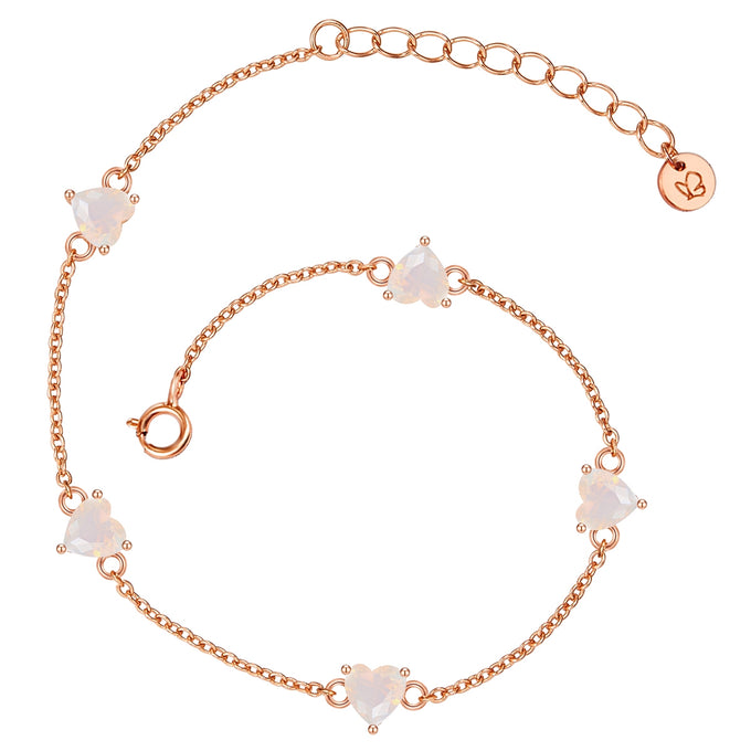 Armband Sterling Silber roségold Mondstein (synth.)