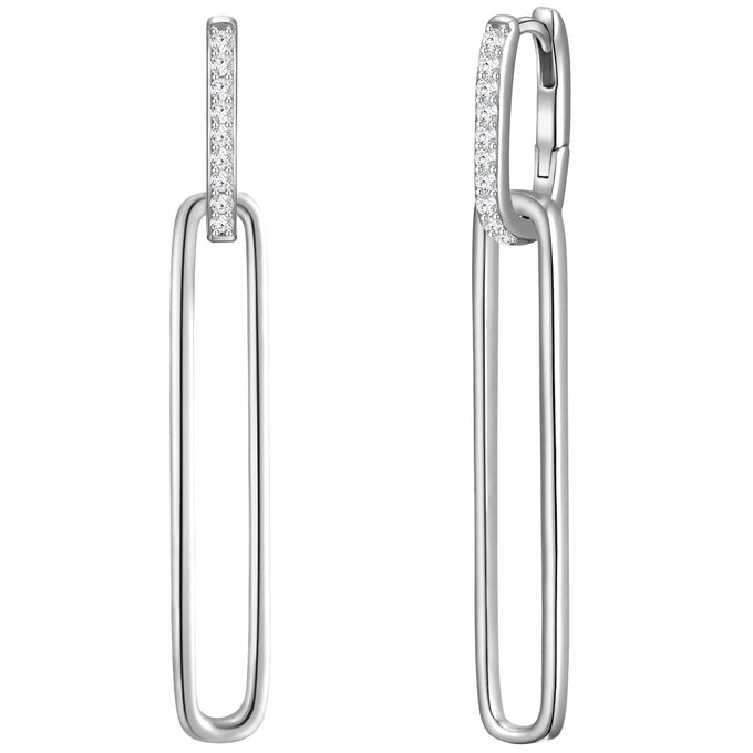 Creolen Sterling Silber Zirkonia weiß