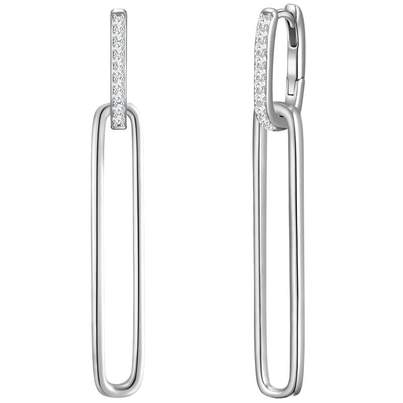 Creolen Sterling Silber Zirkonia weiß