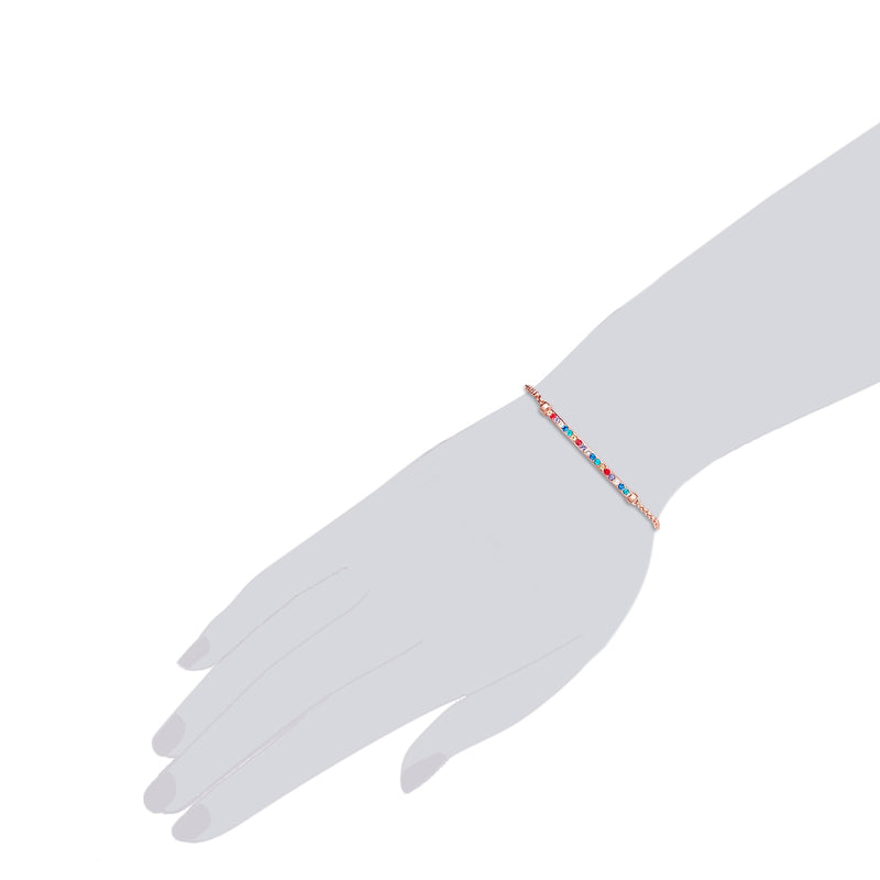 Armband roségold verziert mit Kristallen von Swarovski® bunt
