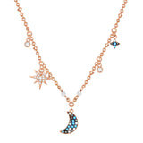 Kette roségold verziert mit Kristallen von Swarovski® bunt