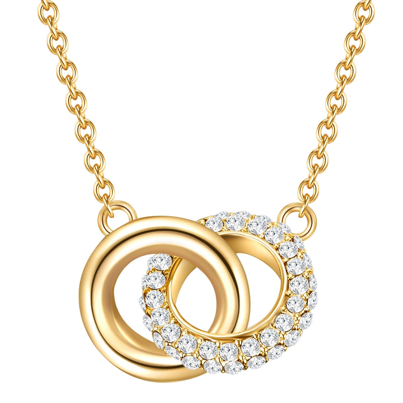 Kette mit Anhänger gelbgold verziert mit Kristallen von Swarovski® weiß