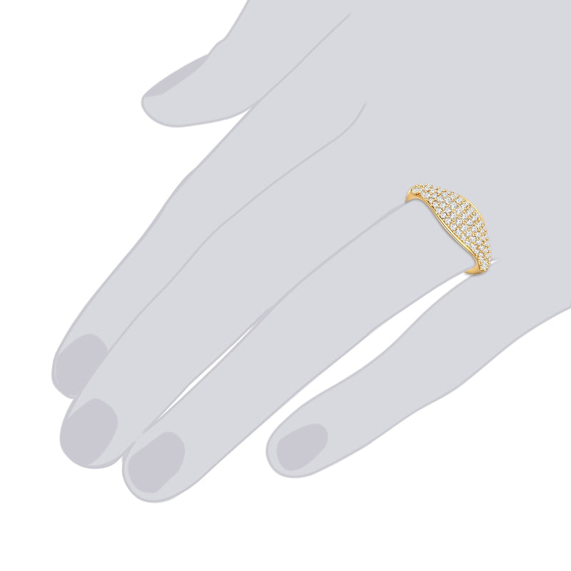 Ring gelbgold verziert mit Kristallen von Swarovski® weiß