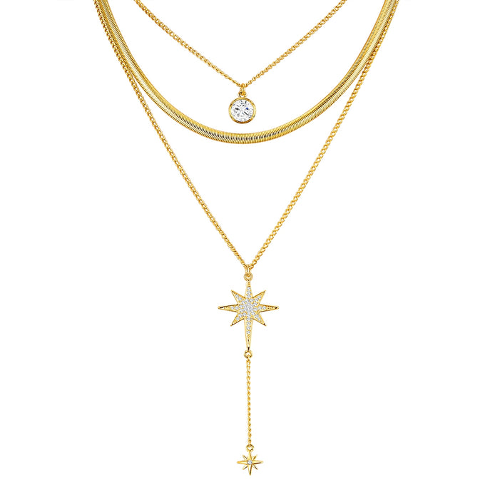 Kette gelbgold Glas weiß