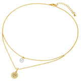 Kette gelbgold Synthetische Perle weiß Glas weiß