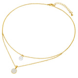 Kette gelbgold Synthetische Perle weiß Glas weiß