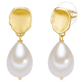 Ohrstecker gelbgold Muschelkernperle weiß