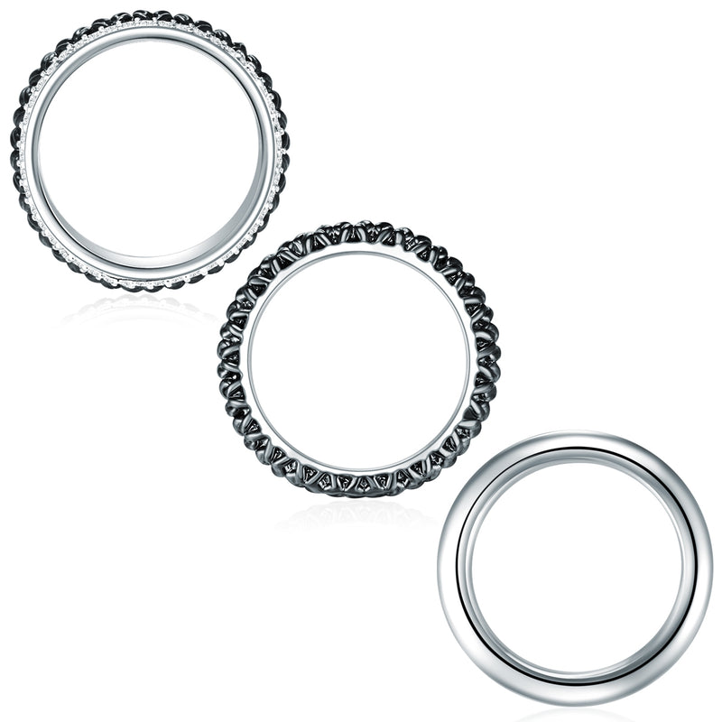 3er Set Ringe verziert mit Kristallen von Swarovski® weiß