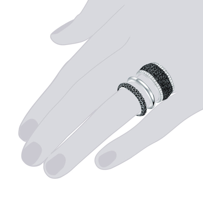 3er Set Ringe verziert mit Kristallen von Swarovski® weiß