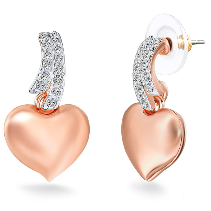 Ohrhänger bicolor verziert mit Kristallen von Swarovski® weiß