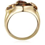 Ring gelbgold verziert mit Kristallen von Swarovski® Colorado Topas Hell  Colorado Topas Dunkel