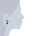 Ohrhänger Glaskristall weiß Kunststoff hellblau dunkelblau
